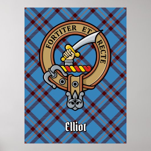 Poster Clan Elliot Crest sur le tarte antique (Devant)