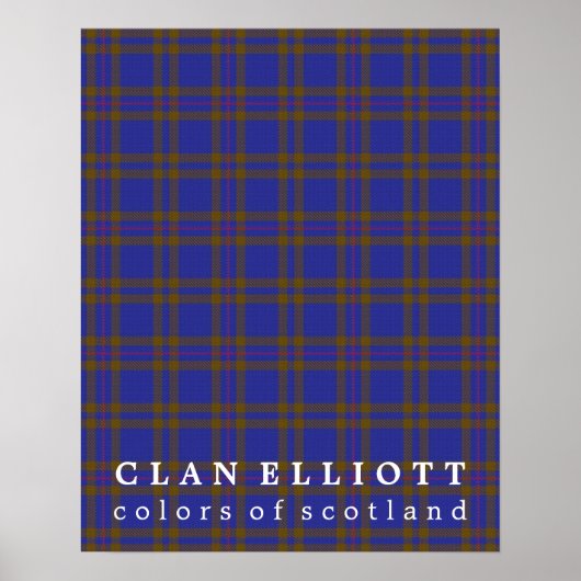 Poster Clan Elliott couleurs écossaise Tartan (Devant)