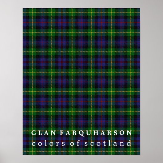 Poster Clan Farquharson Couleurs écossais Tartan (Devant)