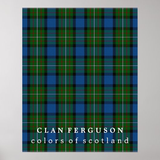 Poster Clan Ferguson Couleurs écossaises Tartan (Devant)