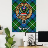 Poster Clan Ferguson Crest sur Tartan (Bureau à domicile)