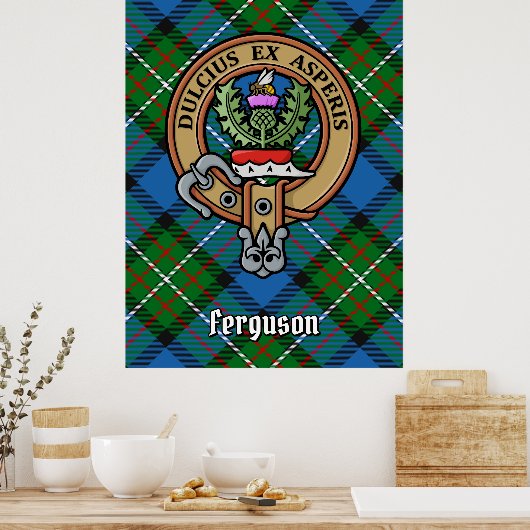 Poster Clan Ferguson Crest sur Tartan (Cuisine)