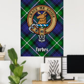 Poster Clan Forbes Crest sur Tartan (Bureau à domicile)