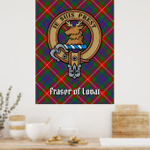 Poster Clan Fraser de Lovat Crest sur Tartan (Cuisine)
