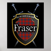 Poster Clan Fraser Scottish Shield & Swords (Devant)