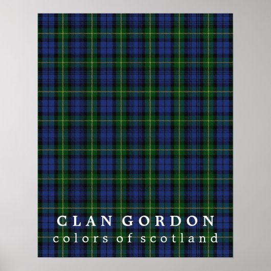 Poster Clan Gordon Colors d'Ecosse Tartan (Devant)