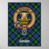 Poster Clan Gordon Crest sur Tartan (Devant)