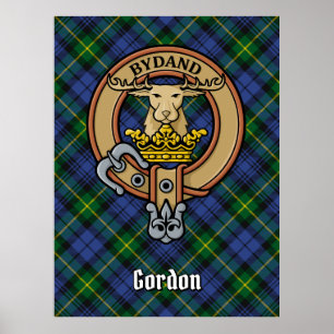 Poster Clan Gordon Crest sur Tartan