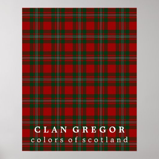 Poster Clan Gregor couleurs écossaise Tartan (Devant)