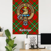 Poster Clan Gregor Crest sur Tartan (Bureau à domicile)