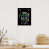 Poster Clan Gunn Tartan Scottish Shield & Swords (Cuisine)