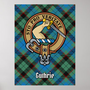 Poster Clan Guthrie Crest sur Tartan