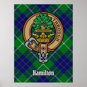 Poster Clan Hamilton Crest sur la chasse Tartan
