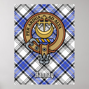 Poster Clan Hannay Crest sur Tartan