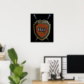 Poster Clan Hay Tartan Scottish Shield & Swords (Bureau à domicile)