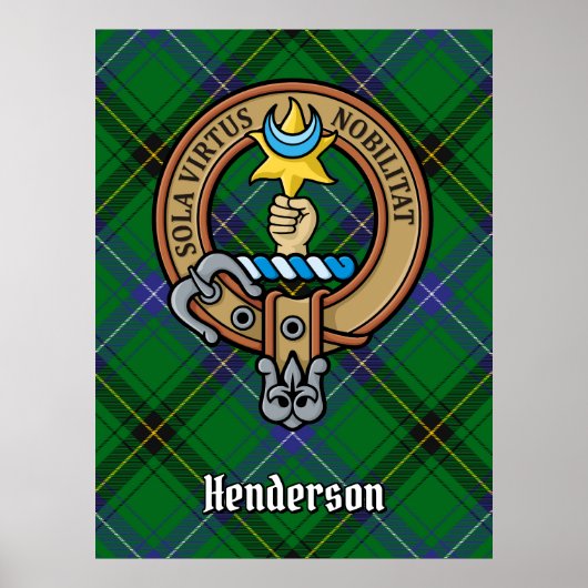 Poster Clan Henderson Crest sur Tartan (Devant)