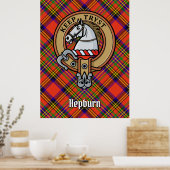Poster Clan Hepburn Crest sur Tartan (Cuisine)