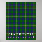 Poster Clan Hunter Couleurs écossaises Tartan (Devant)