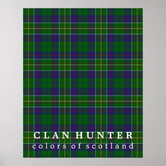 Poster Clan Hunter Couleurs écossaises Tartan (Devant)