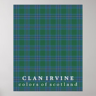 Poster Clan Irvine couleurs écossais Tartan