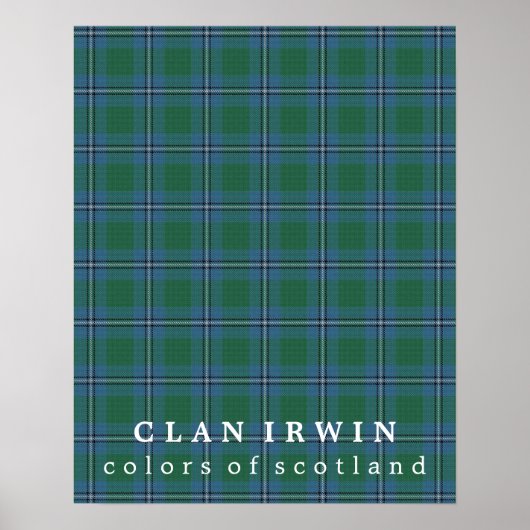 Poster Clan Irwin couleurs écossais Tartan (Devant)