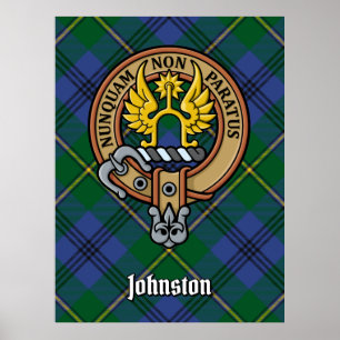 Poster Clan Johnston Crest sur Tartan