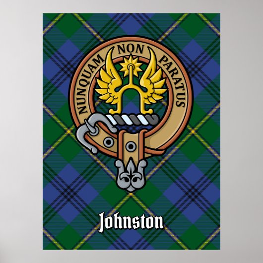 Poster Clan Johnston Crest sur Tartan (Devant)