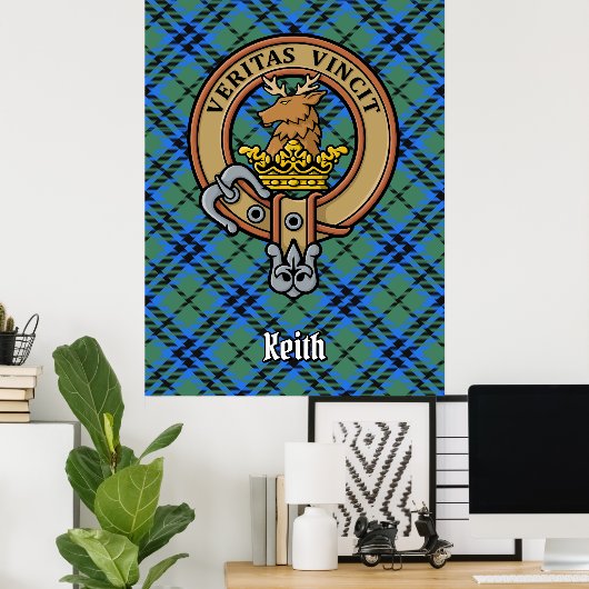Poster Clan Keith Crest sur Tartan (Bureau à domicile)