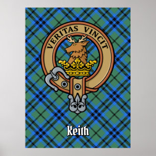 Poster Clan Keith Crest sur Tartan