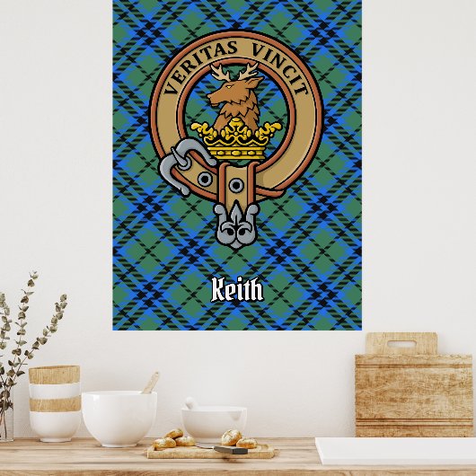 Poster Clan Keith Crest sur Tartan (Cuisine)