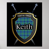 Poster Clan Keith Tartan Scottish Shield & Swords (Devant)