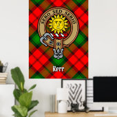Poster Clan Kerr Crest sur Tartan (Bureau à domicile)