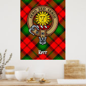 Poster Clan Kerr Crest sur Tartan (Cuisine)