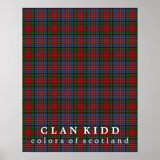 Poster Clan Kidd couleurs écossais Tartan (Devant)