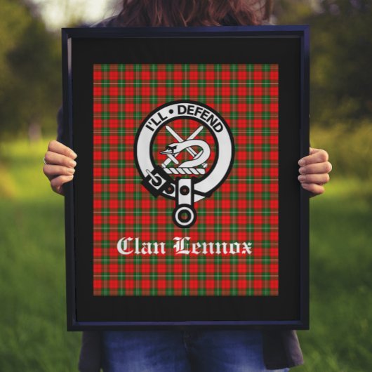 Poster Clan Lennox Crest Badge & Tartan