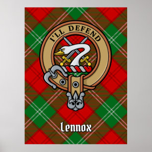 Poster Clan Lennox Crest sur Tartan