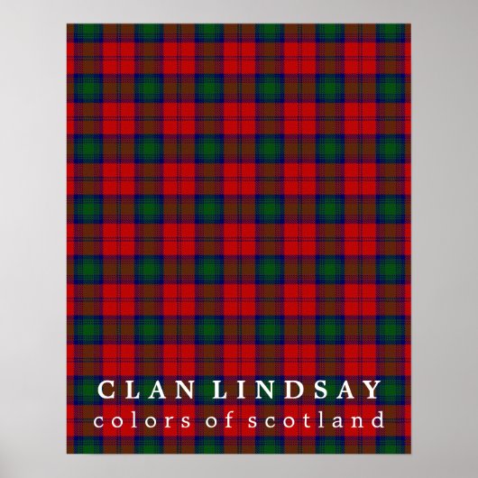 Poster Clan Lindsay Couleurs d'Ecosse Tartan (Devant)