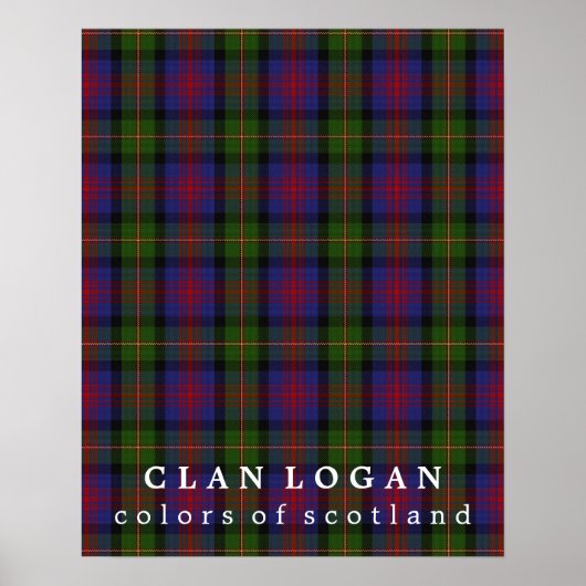 Poster Clan Logan Couleurs écossaises Tartan (Devant)
