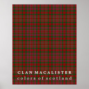 Poster Clan MacAlister Colors of Scotland Tartan