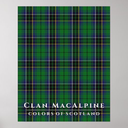 Poster Clan MacAlpine Couleurs de Scotland Hunting Tartan (Devant)