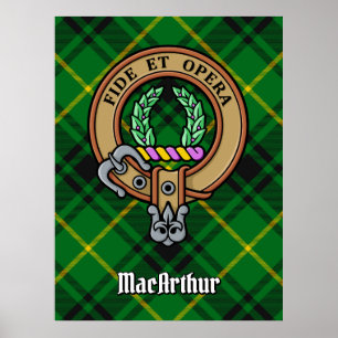 Poster Clan MacArthur Crest sur Tartan