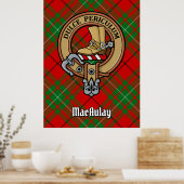 Poster Clan MacAulay Crest sur Tartan (Cuisine)
