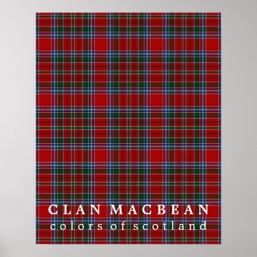 Poster Clan MacBean Couleurs de Tartan écossais (Devant)