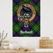 Poster Clan MacDonell of Glengarry Crest over Tartan (Cuisine)
