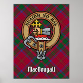 Poster Clan MacDougall Crest sur Tartan (Devant)