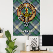 Poster Clan MacDowall Crest sur Tartan (Bureau à domicile)