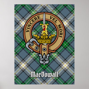 Poster Clan MacDowall Crest sur Tartan