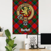 Poster Clan MacDuff Crest sur Tartan (Bureau à domicile)
