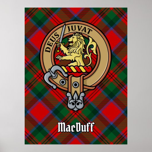 Poster Clan MacDuff Crest sur Tartan (Devant)