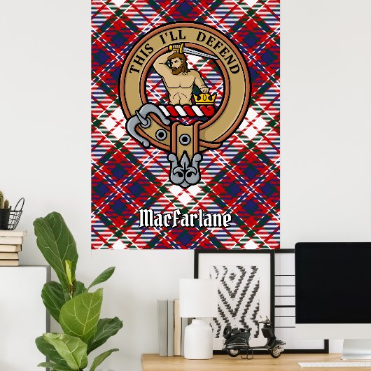 Poster Clan MacFarlane Crest sur le tatan de robe (Bureau à domicile)